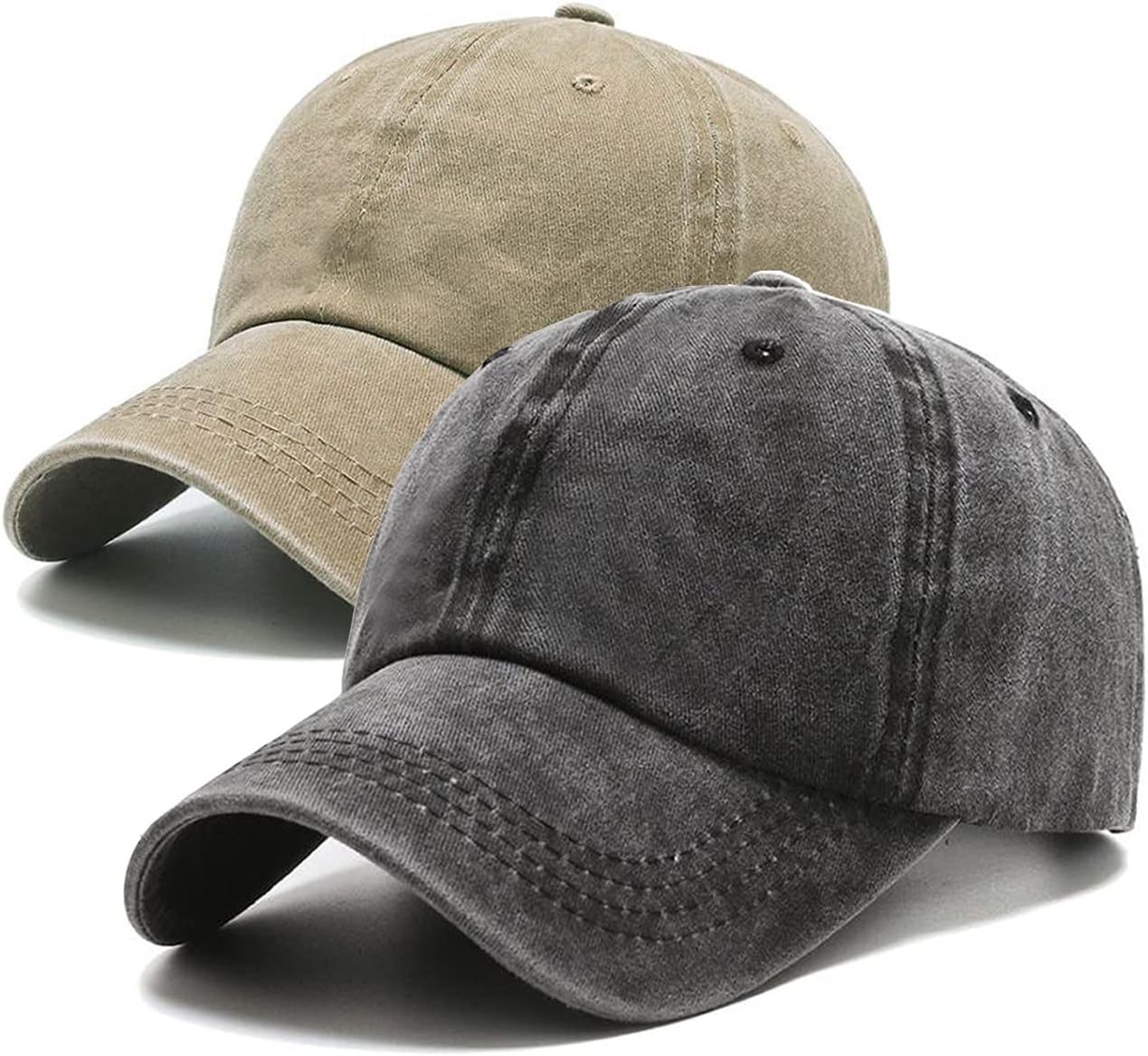 PFFY 2 Packs Vintage Washed Distressed Baseball Cap Golf Dad Hat for Men Women - Image 1